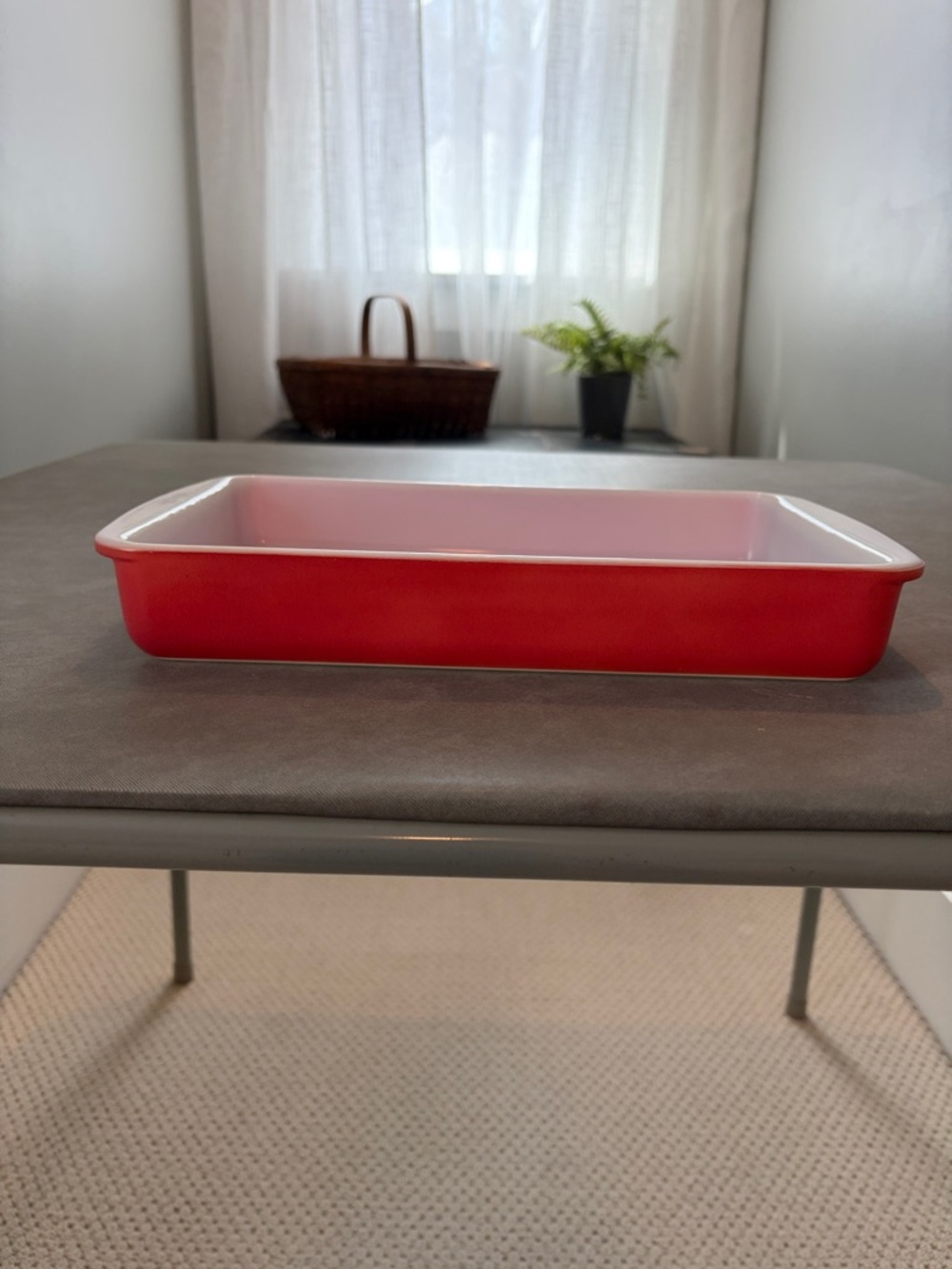 Vintage Pyrex Flamingo 232 2QT Rectangular Baking/Casserole Dish